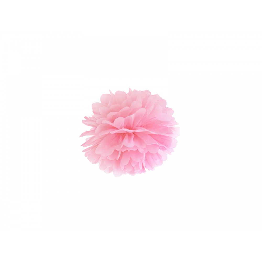 Pompon bibułowy, różowy, 25cm