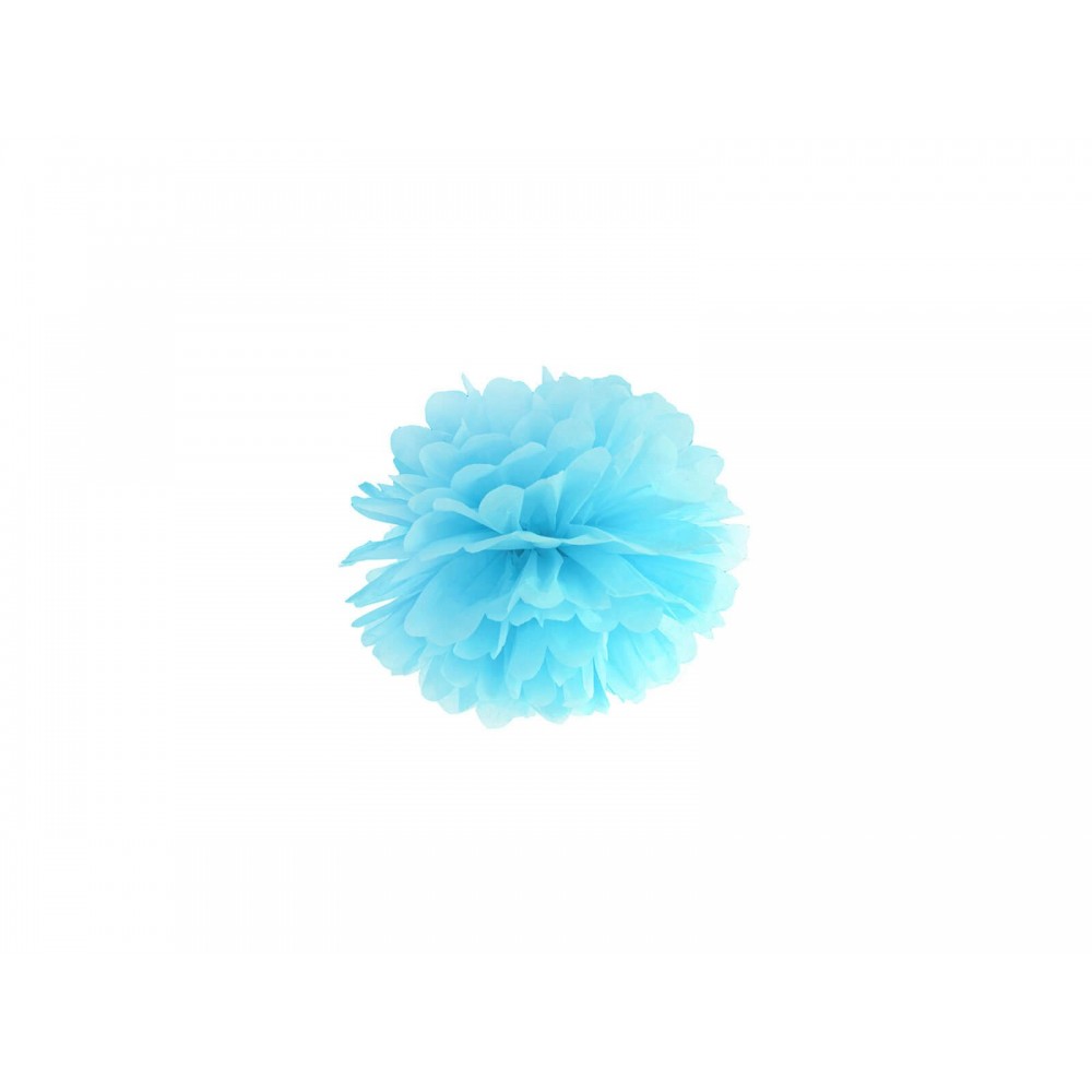Pompon bibułowy, niebieski, 25cm