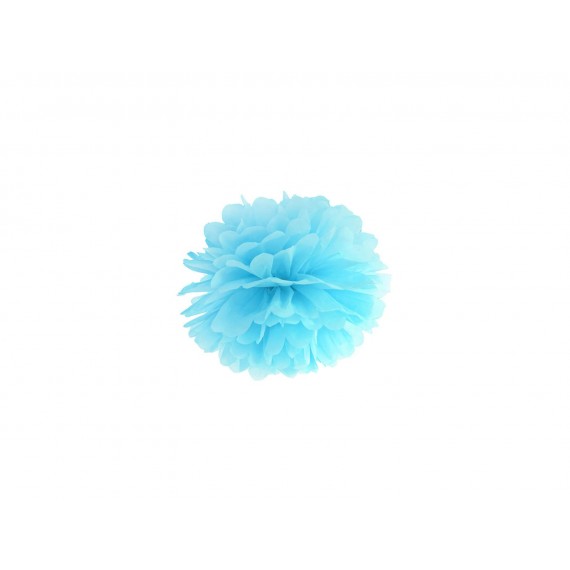 Pompon bibułowy, niebieski, 25cm