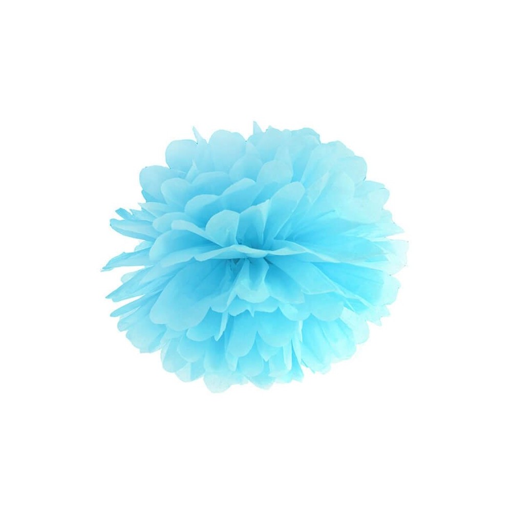 Pompon bibułowy, niebieski , 35cm