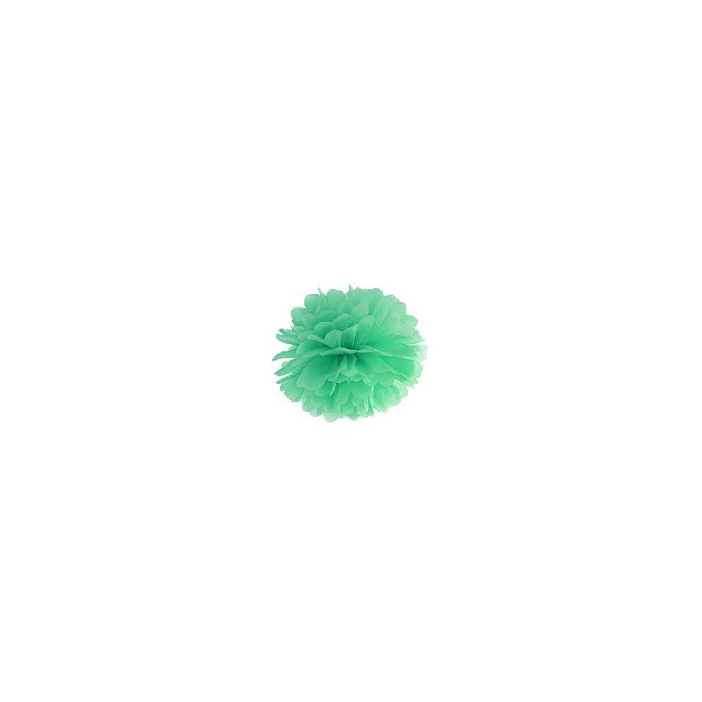 Pompon bibułowy, miętowy , 35cm