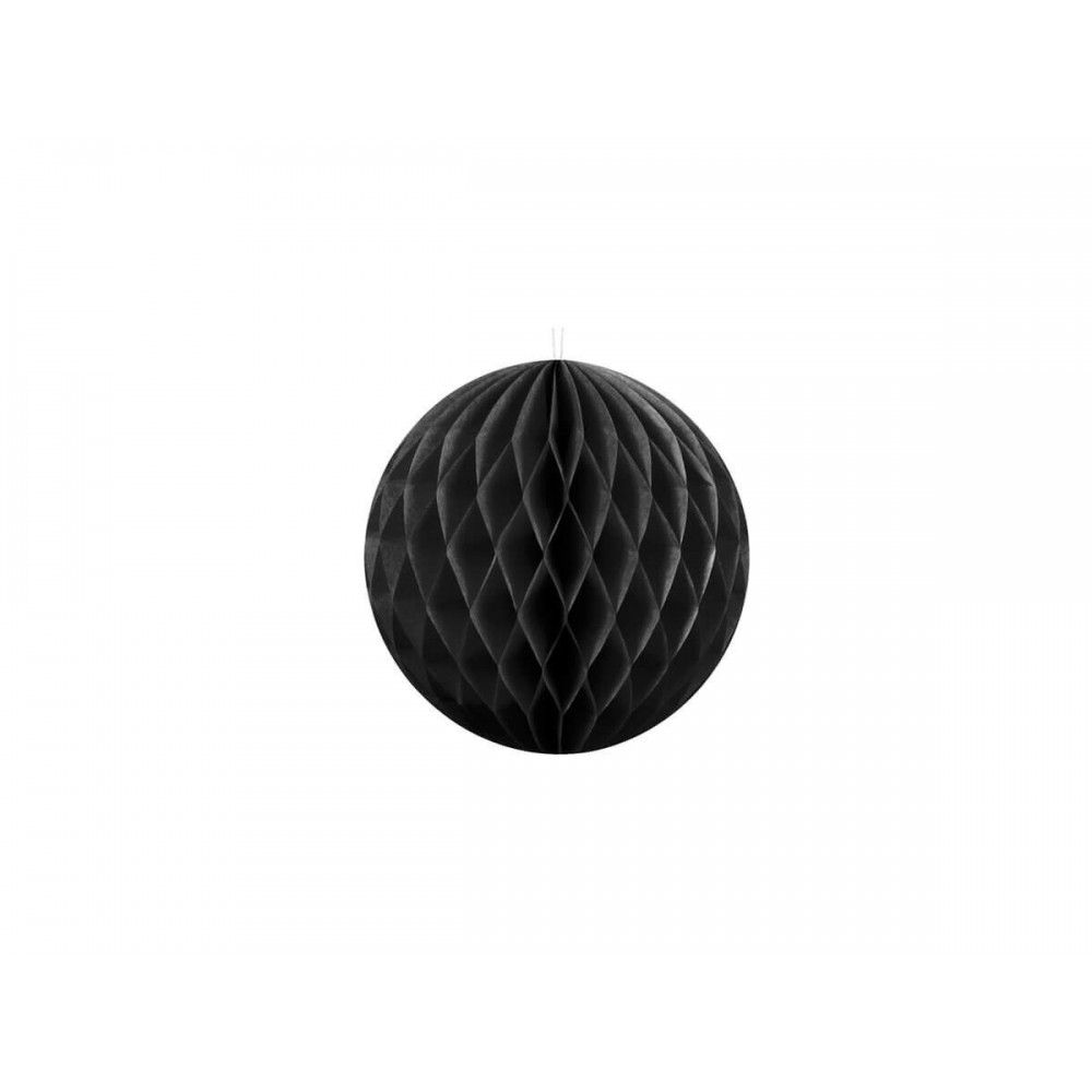 Honeycomb - dekoracja wisząca kula bibułowa czarna 10 cm