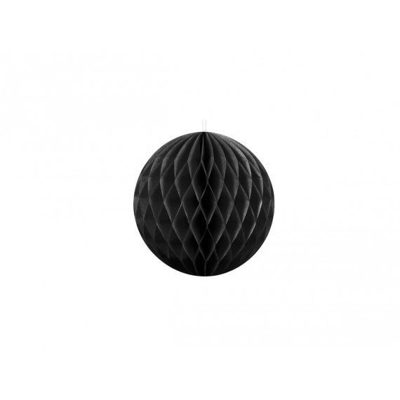 Honeycomb - dekoracja wisząca kula bibułowa czarna 10 cm