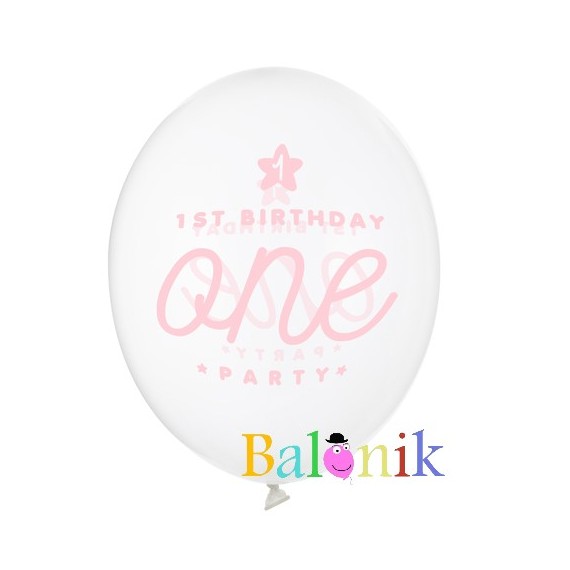 Balon lateksowy One przezroczysty róż