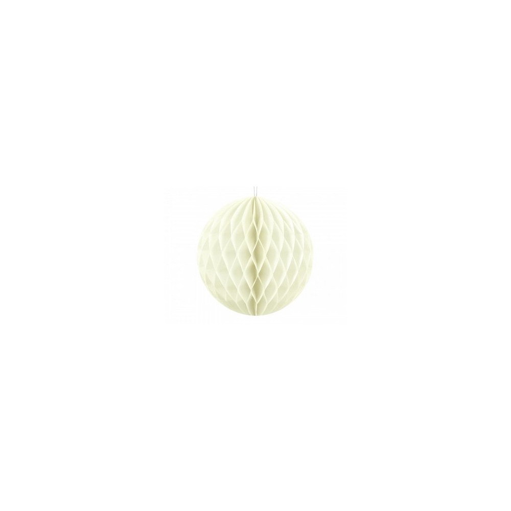 Honeycomb - dekoracja wisząca kula bibułowa kremowa 10 cm