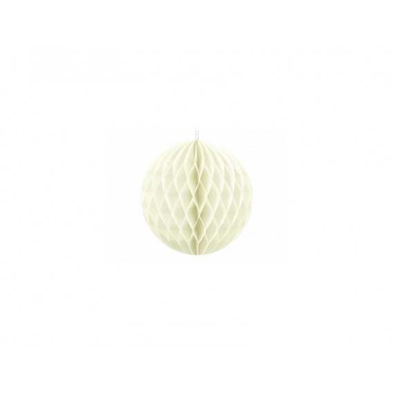 Honeycomb - dekoracja wisząca kula bibułowa kremowa 10 cm