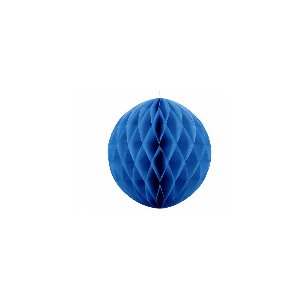 Honeycomb - dekoracja wisząca kula bibułowa niebieska 20 cm