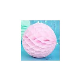 Honeycomb - dekoracja wisząca kula bibułowa jasno różowa 20 cm
