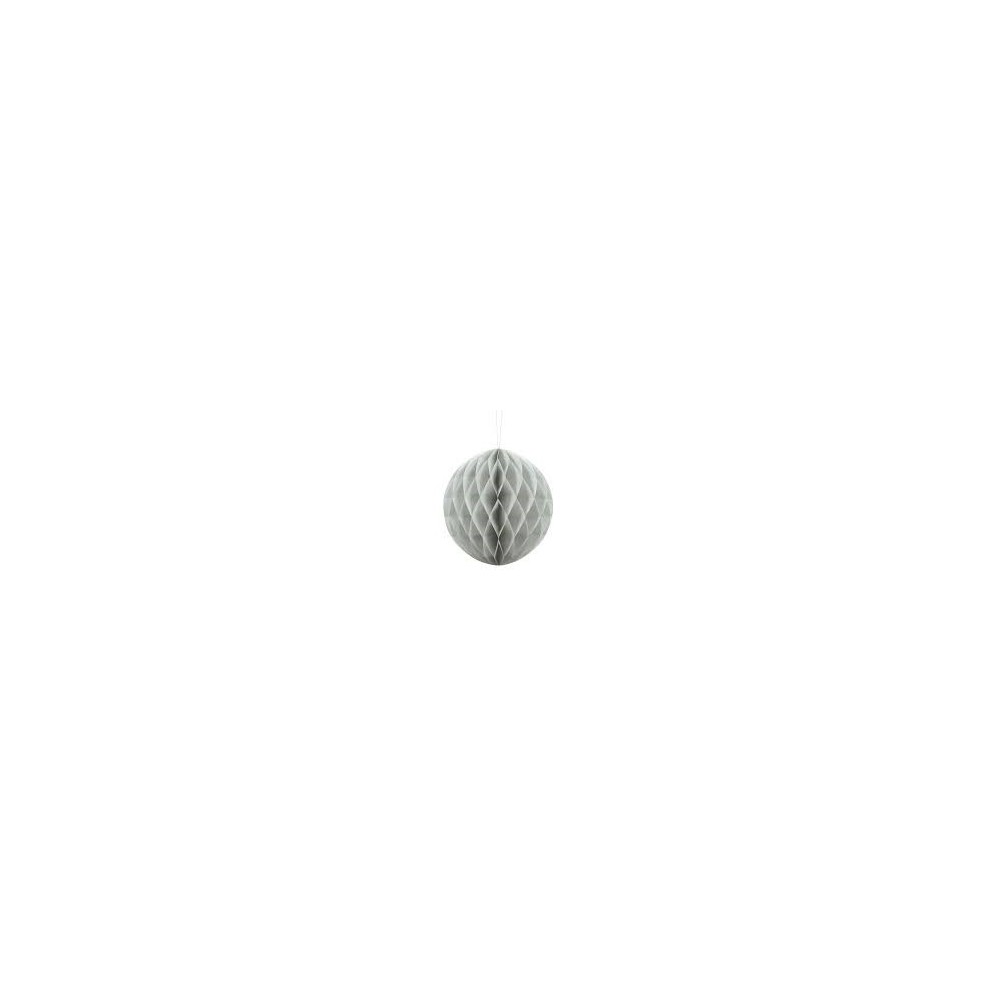 Honeycomb - dekoracja wisząca kula bibułowa szara 40 cm