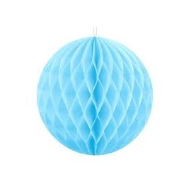 Honeycomb - dekoracja wisząca kula bibułowa błękitna  40 cm