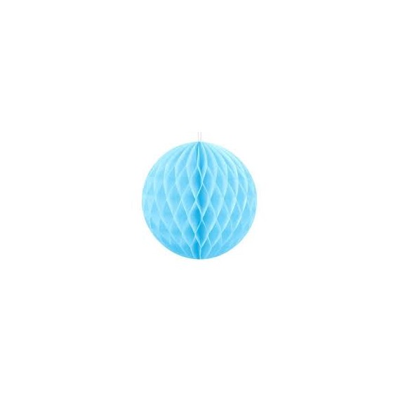 Honeycomb - dekoracja wisząca kula bibułowa błękitna  40 cm