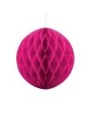 Honeycomb - dekoracja wisząca kula bibułowa ciemno różowa 40 cm