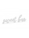 Drewniany napis Sweet bar - biały, 10 x 37 cm