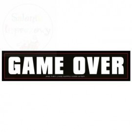 Tablica rejestracyjna GAME OVER czarna, 50 x 11,5