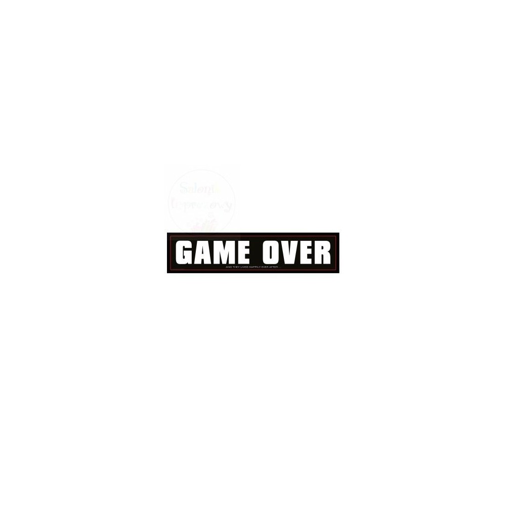 Tablica rejestracyjna GAME OVER czarna, 50 x 11,5