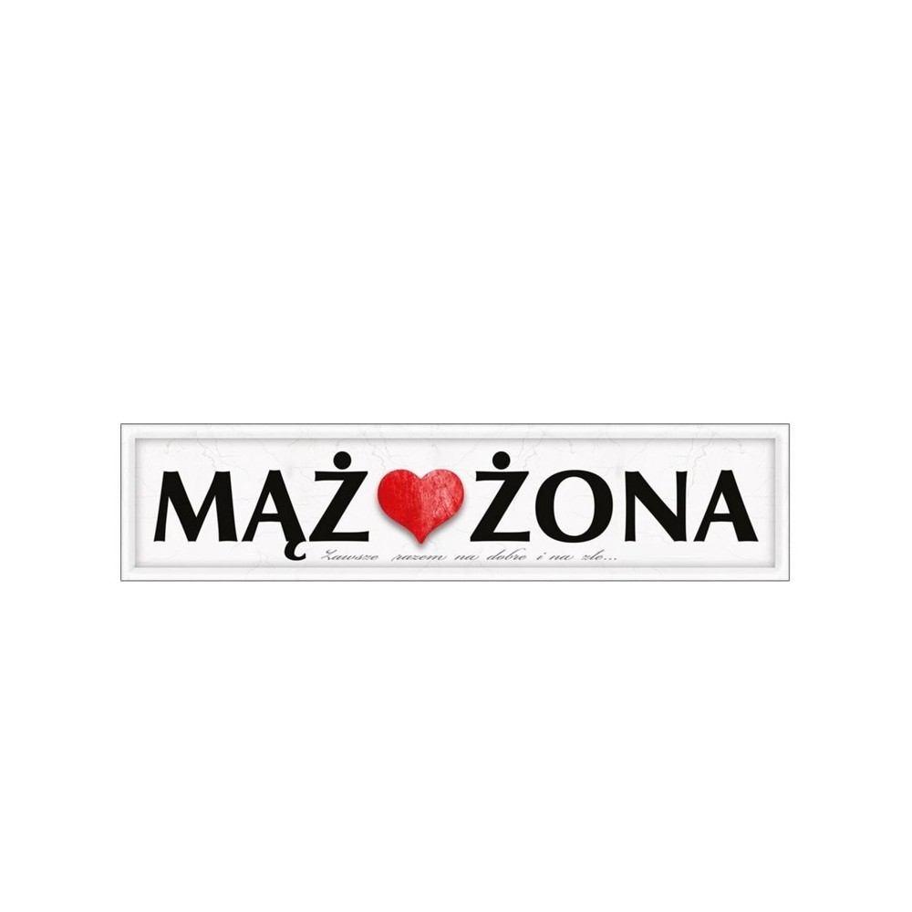 Tablica rejestracyjna MĄŻ ŻONA, 50 x 11,5