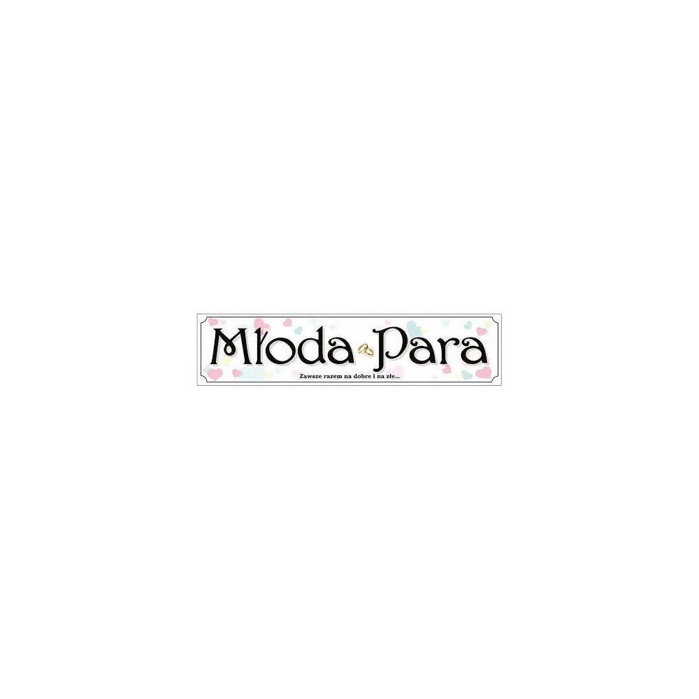 Tablica rejestracyjna MŁODA PARA, 50 x 11,5