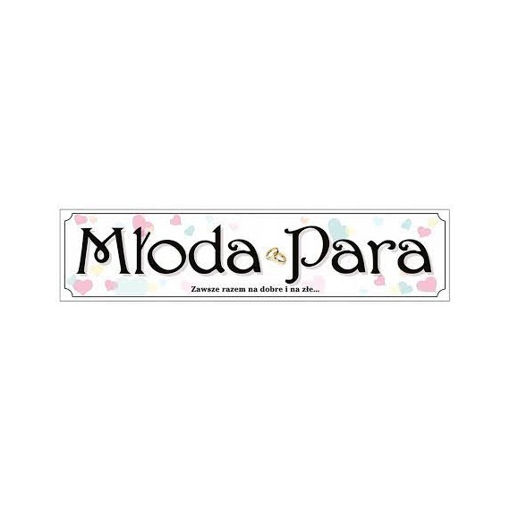 Tablica rejestracyjna MŁODA PARA, 50 x 11,5