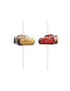 Rurki (słomki) papierowe z medalionem Cars 3, 4 szt.
