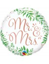 Balon foliowy QL okrągły Mr & Mrs, 18"