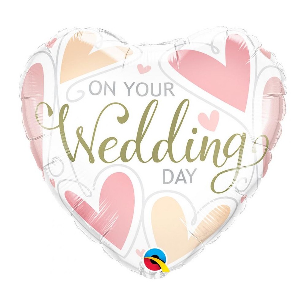 Balon foliowy QL serce On Your Wedding Day, 18"
