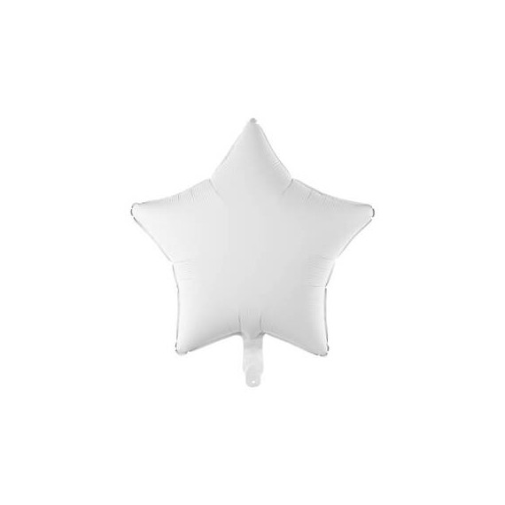 Balon foliowy Gwiazdka, matowy biały