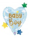 Balon foliowy serce baby boy niebieskie, 64 cm
