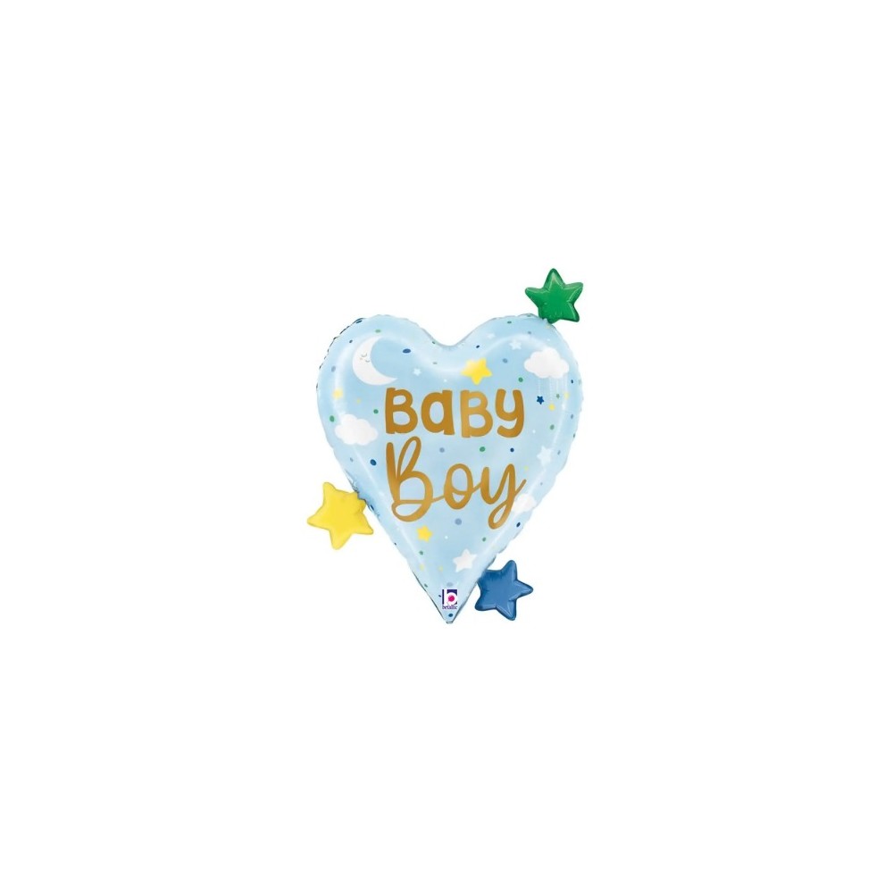 Balon foliowy serce baby boy niebieskie, 64 cm