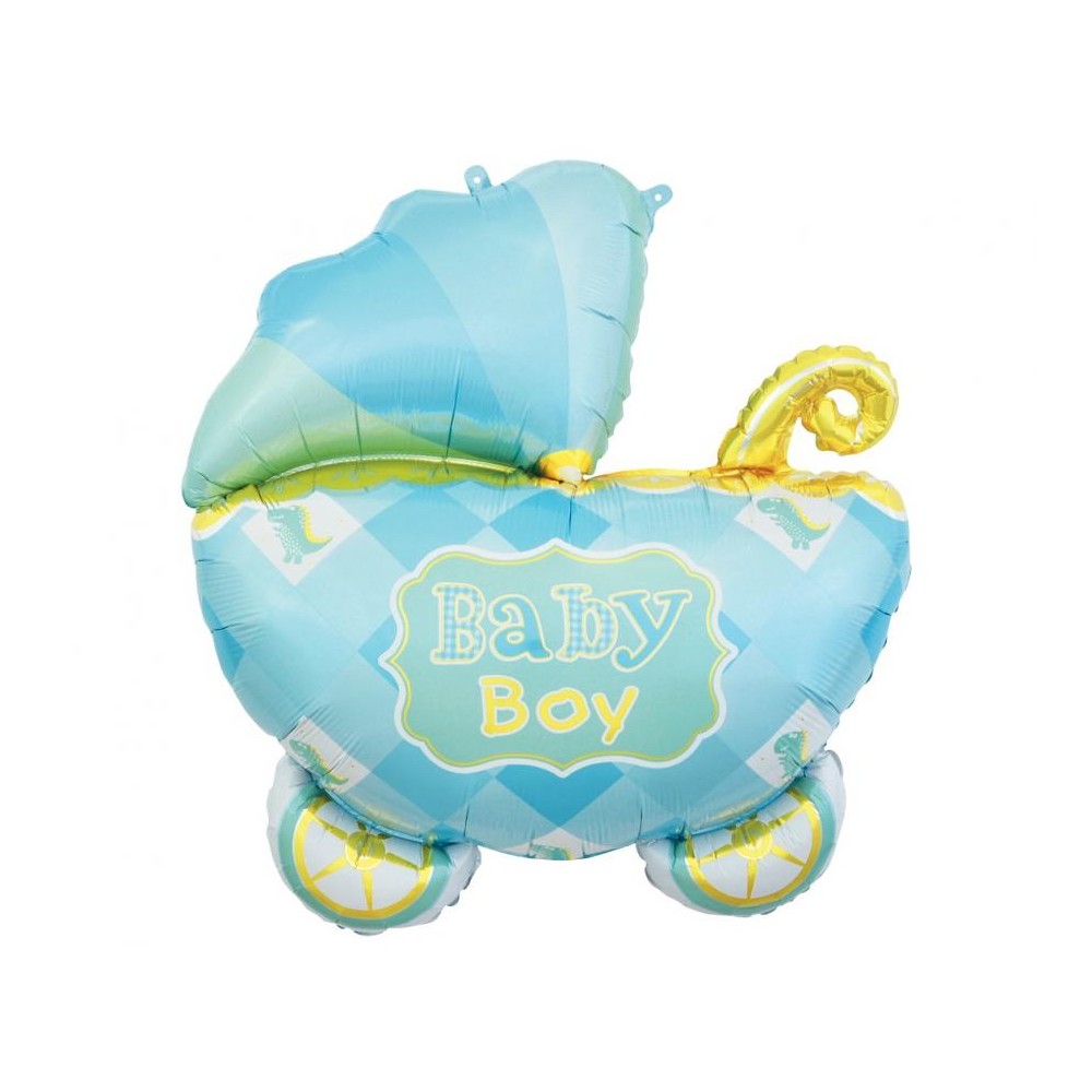 Balon foliowy wózek niebieski, 60 cm