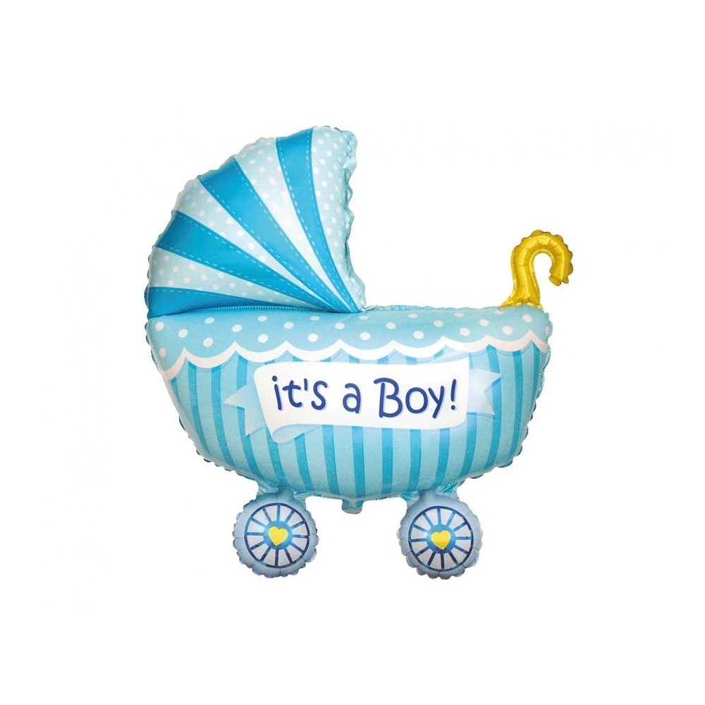 Balon foliowy wózek niebieski 24"