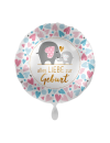 Balon foliowy okrągły "alles liebe zur geburt" 17"
