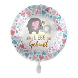 Balon foliowy okrągły "alles liebe zur geburt" 17"