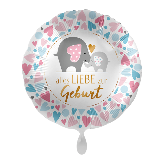Balon foliowy okrągły "alles liebe zur geburt" 17"