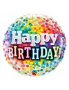 Balon foliowy okrągły Happy birthday kolorowe konfetti 18" QL