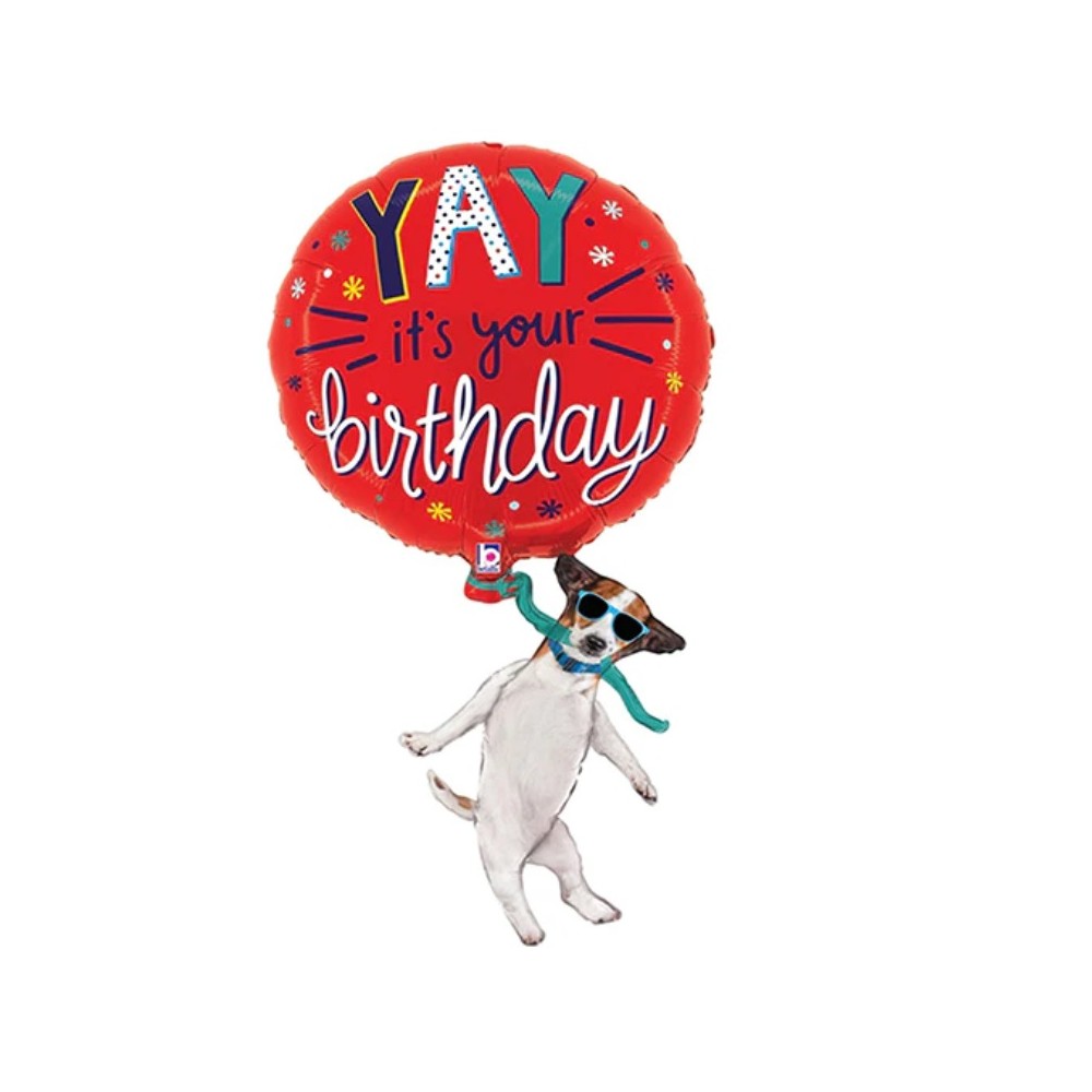 Balon foliowy Pies z balonem- 97 cm