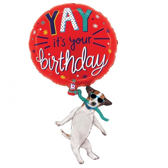 Balon foliowy Pies z balonem- 97 cm