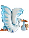 Balon Foliowy Bocian niebieski 114 cm