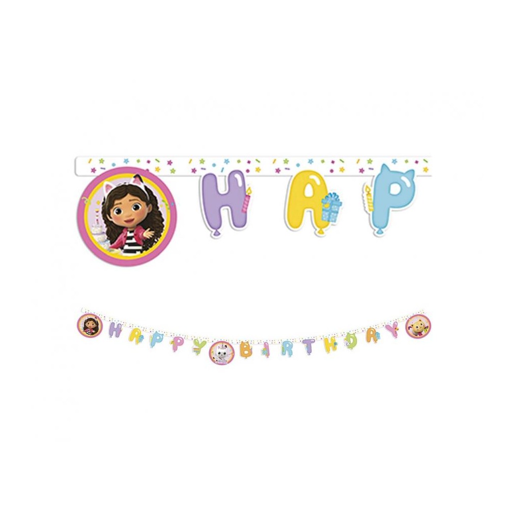 Banner Gabby's Dollhouse - Happy Birthday Koci domek Gabi