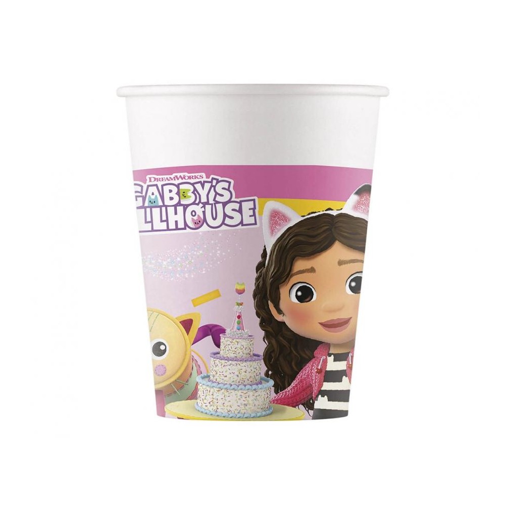 Kubeczki papierowe Koci domek Gabi, 200ml, 8 szt.
