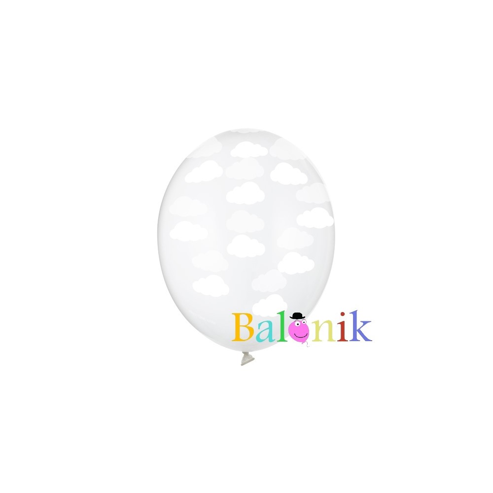 Balon lateksowy przezroczysty chmurki