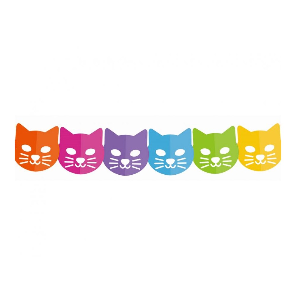 Girlanda papierowa Kolorowe kotki, 360x18x17.9cm