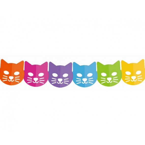 Girlanda papierowa Kolorowe kotki, 360x18x17.9cm