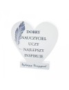 Drewniana tabliczka serce z podstawką " Dobry nauczyciel uczy najlepszy inspiruje"
