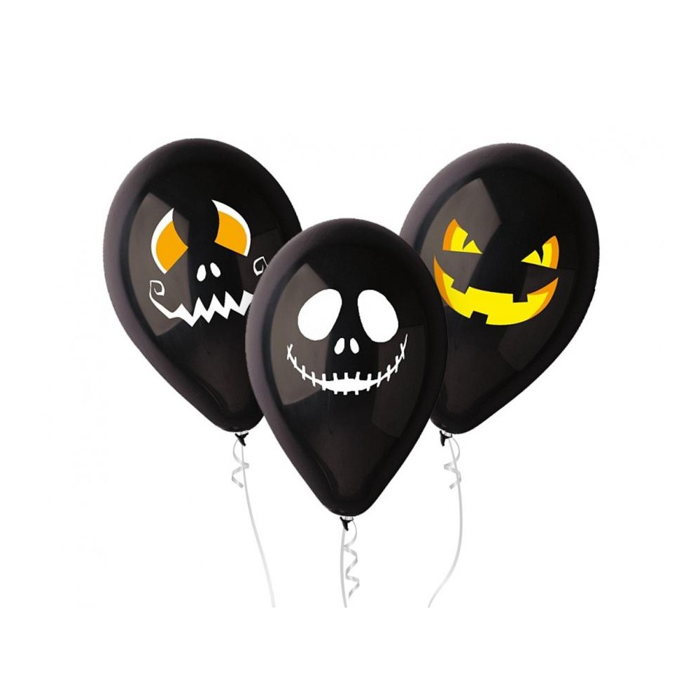 Balony Premium "Halloweenowe twarze", 12" / 3 szt.