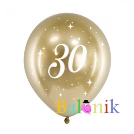 Balon lateksowy złoty chrom 30