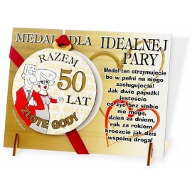 Medal z podstawką drewno -...