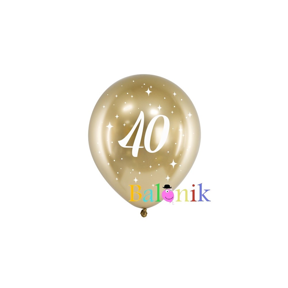 Balon lateksowy złoty chrom 40
