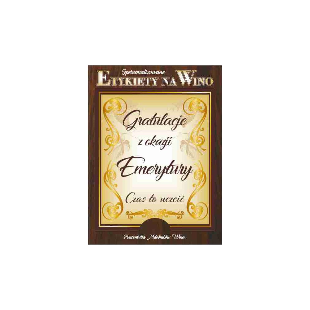 Etykiety na wino - Emerytura