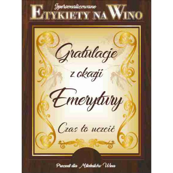 Etykiety na wino - Emerytura
