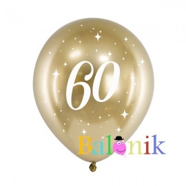 Balon lateksowy złoty chrom 60